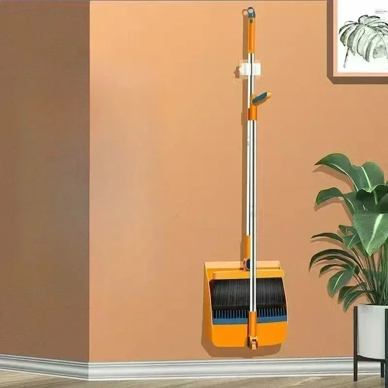 Household Broom and Dustpan Set Folding Long Handle Sweeping Set