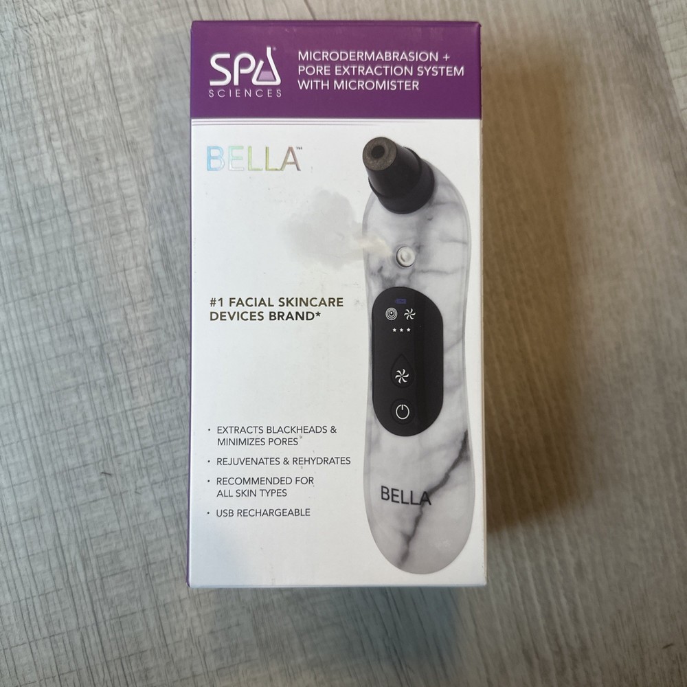 Spa Sciences BELLA 3-in-1 Microderm Pore Extractor & Micro Mister White Marble