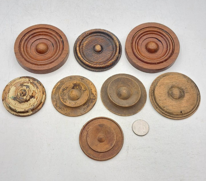 Antique Wooden Decorative Rosette Furnisher Wall Decorations Old Vintage Lot