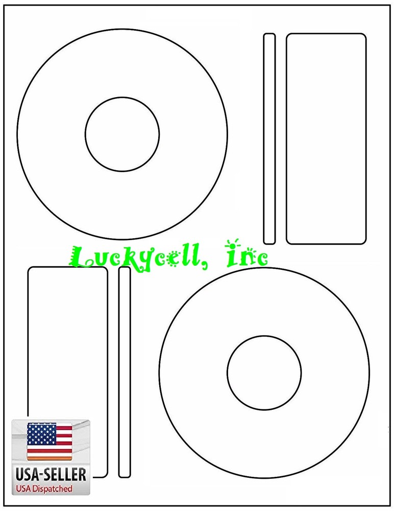 2000 CD/DVD Laser and Ink Jet Labels Compatible Memorex 1000 Sheets Large Core
