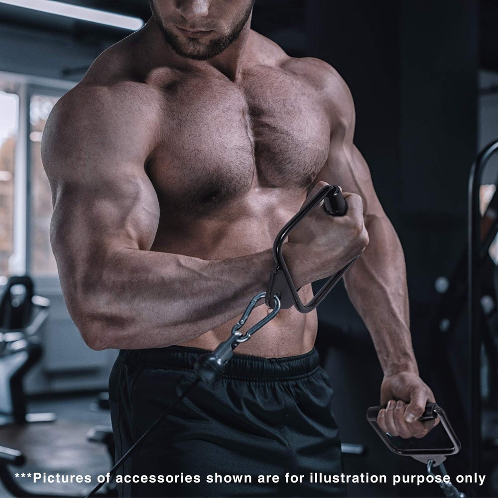 Double D Row Handle Cable Attachment for Weight Workout, Cable Machin