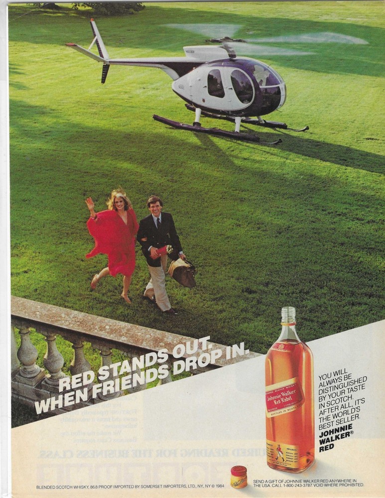 JOHNNIE WALKER RED SCOTCH WHISKY ORIGINAL PRINT AD