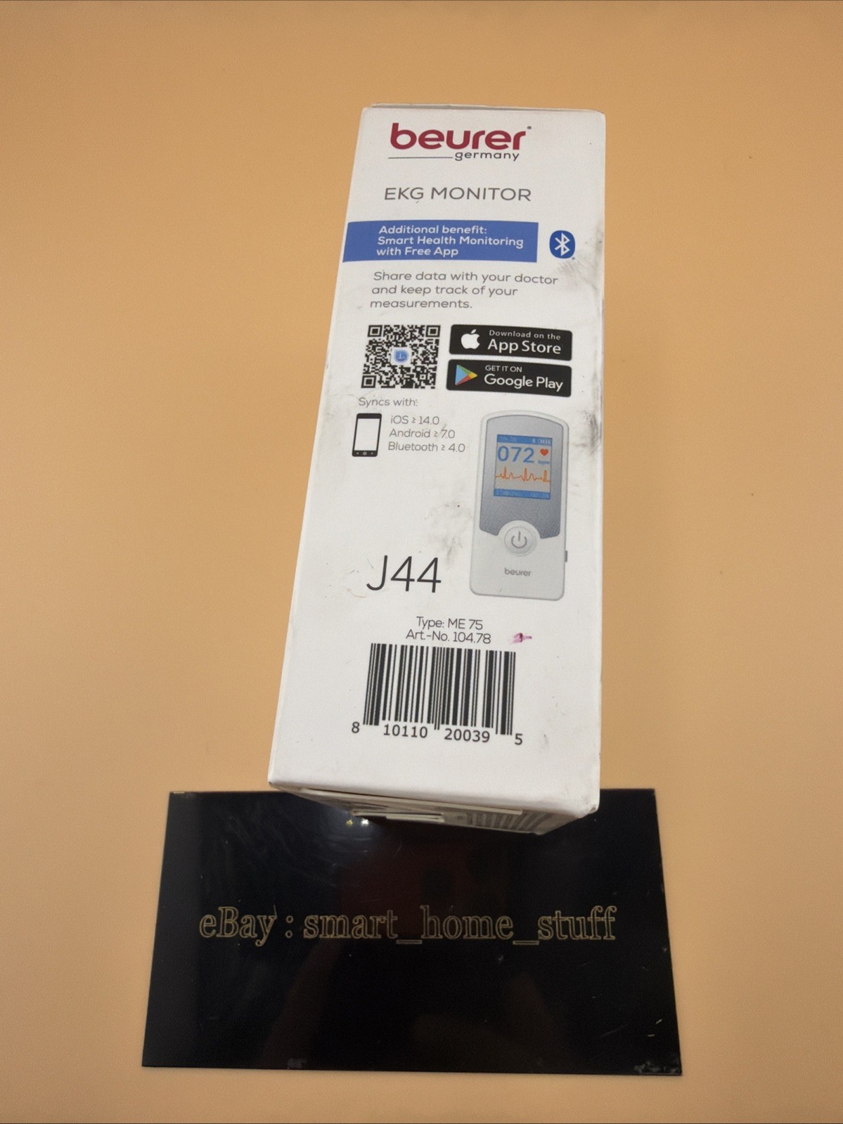 beurer EKG Monitor Cardio Companion Real Time Results ME75 Bluetooth Brand New!