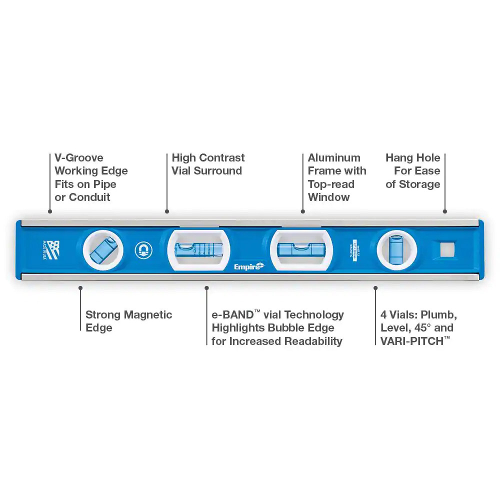 True Blue 12 in. Magnetic Tool Box Level