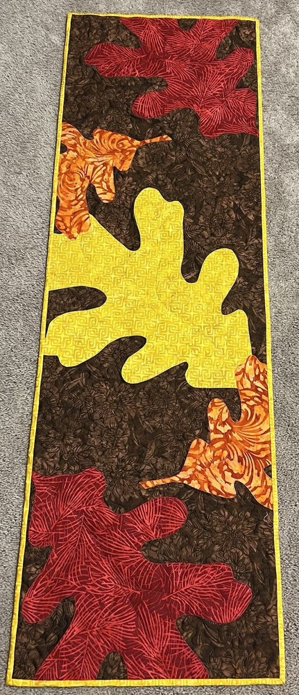 Handmade Quilted Table Runner/Topper ~ 14" x 42 1/2"~ Fall Leaves