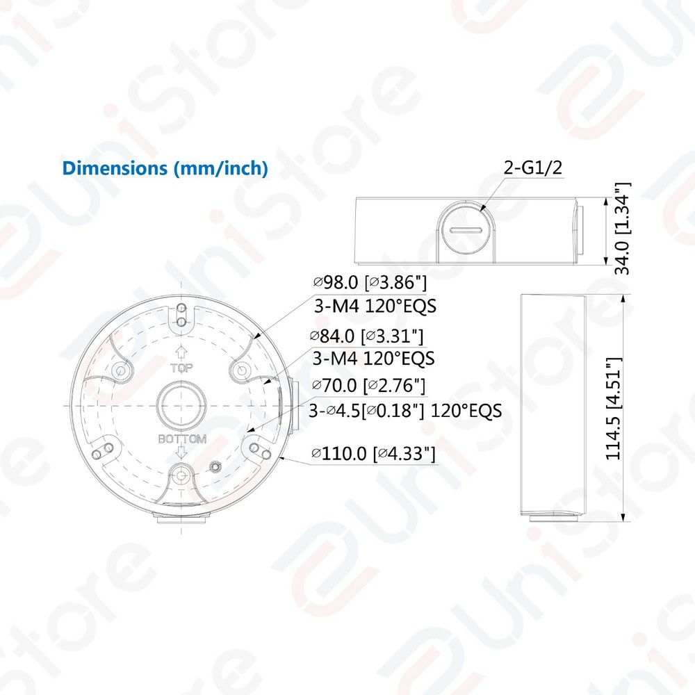Original Dahua PFA136 Wall Mounting Junction Box for Select CCTV Security Camera