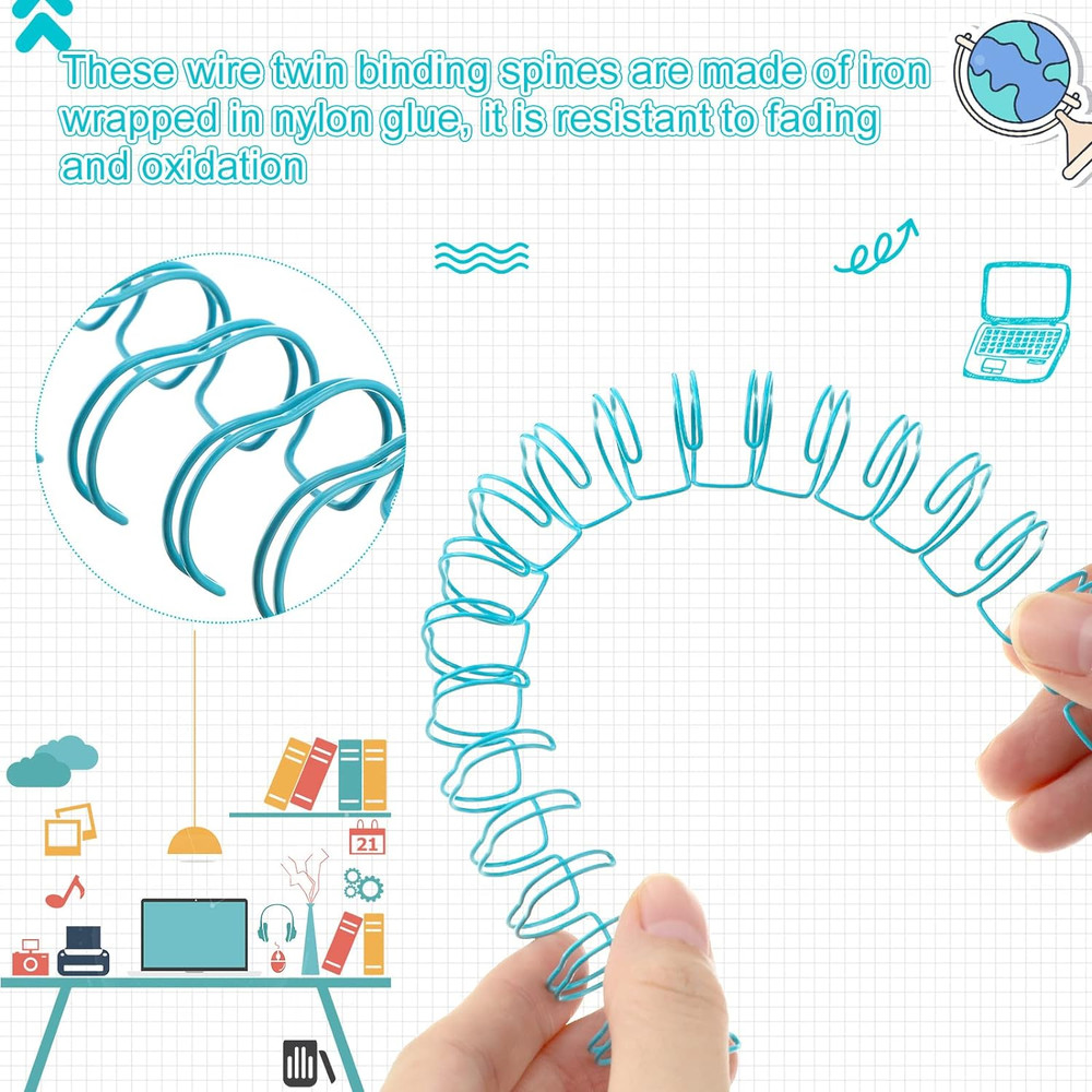 24 Pcs Cinch Wire Binding Wire Twin Binding Spines Twin Loop Spines Double Ring