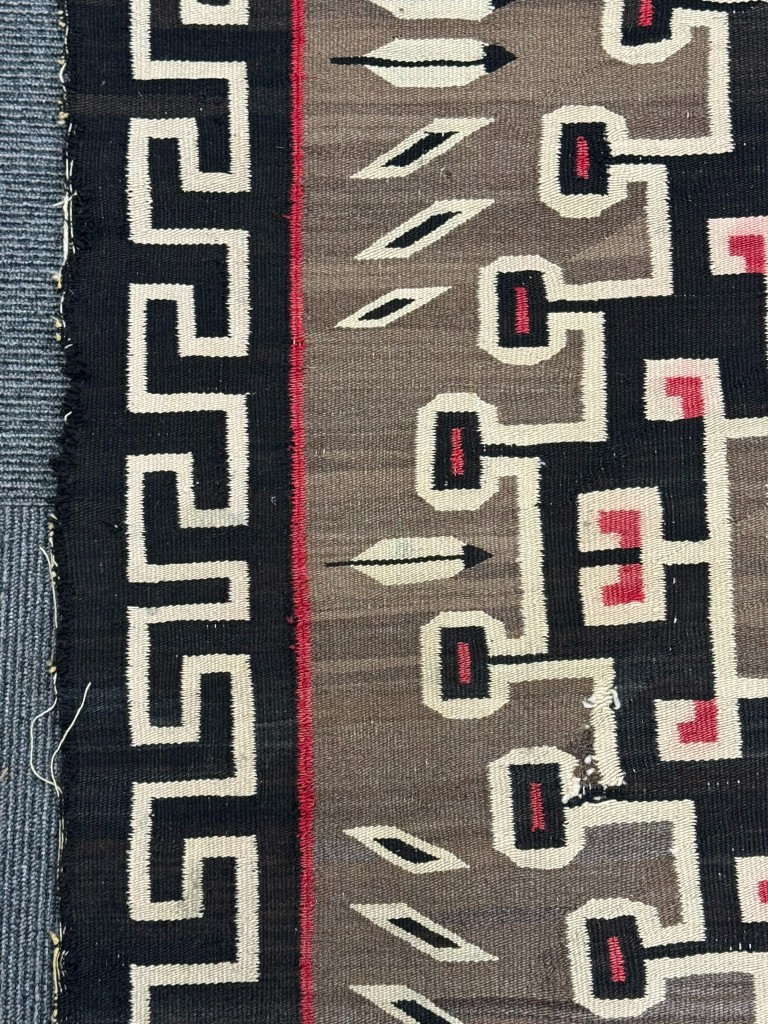 Navajo Crystal Rug ca. 1920 Size 74" L x 47" W Hand Woven Ranch Rug