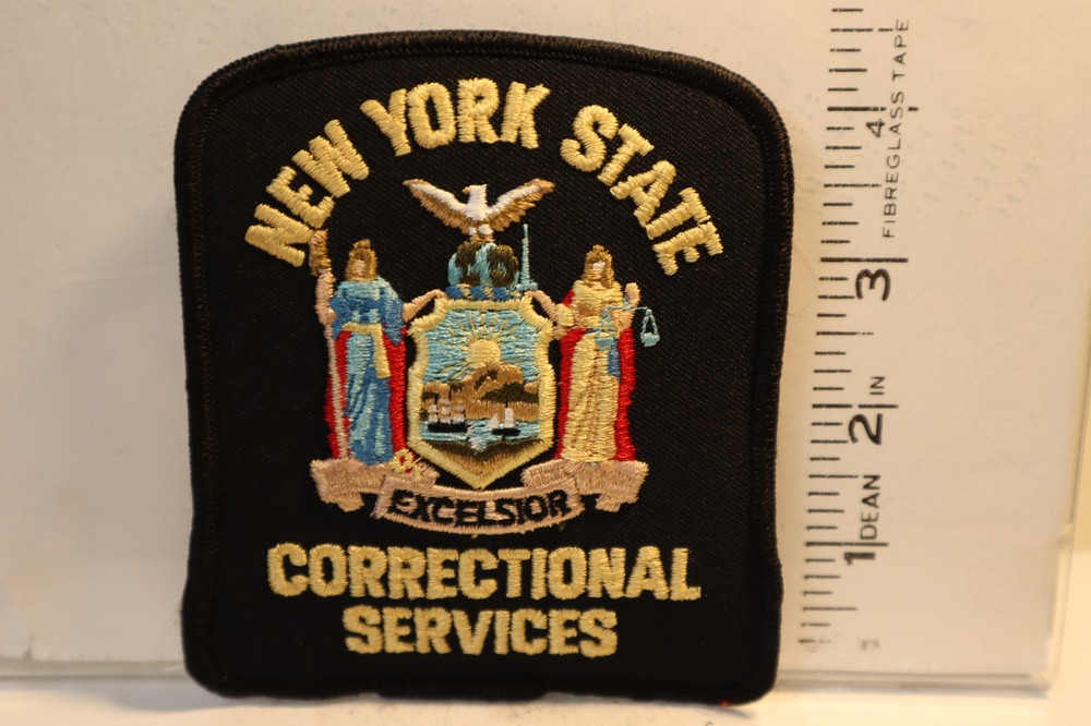 police patch  CORRECTIONAL SERVICES  NEW YORK THICK LETTERS