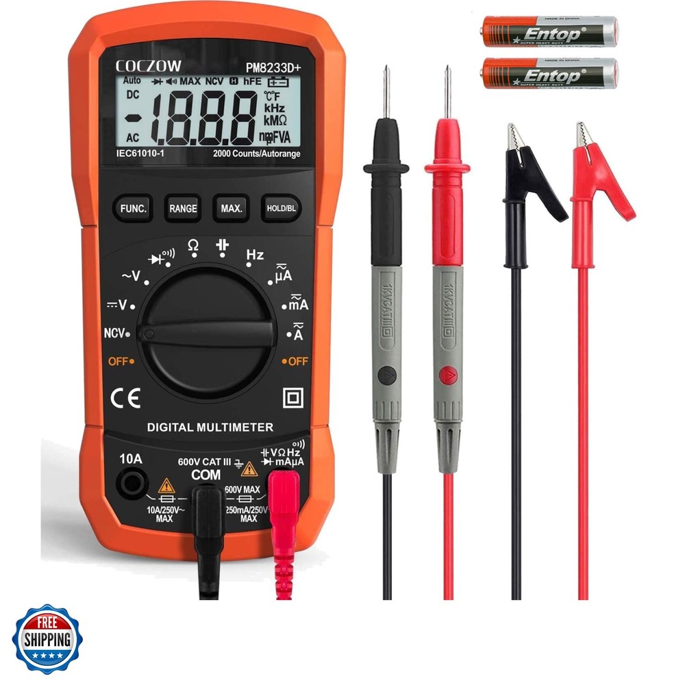 Digital Multimeter,Multimeter Tester, High Sensitivity Voltmeter Ammeter Ohmm...