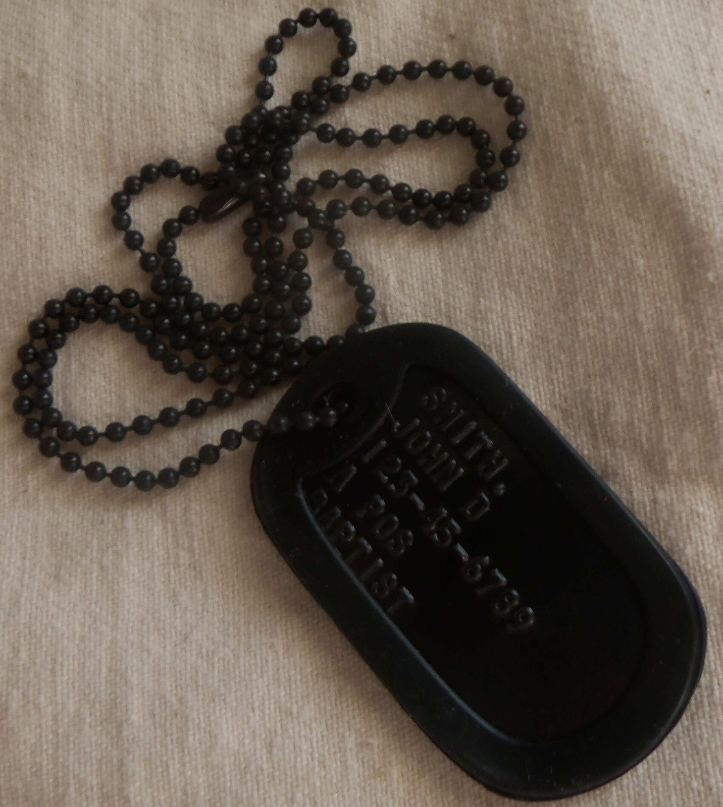 Real Standard Black Military Issue GI Dog Tag Dogtag Made Just For U