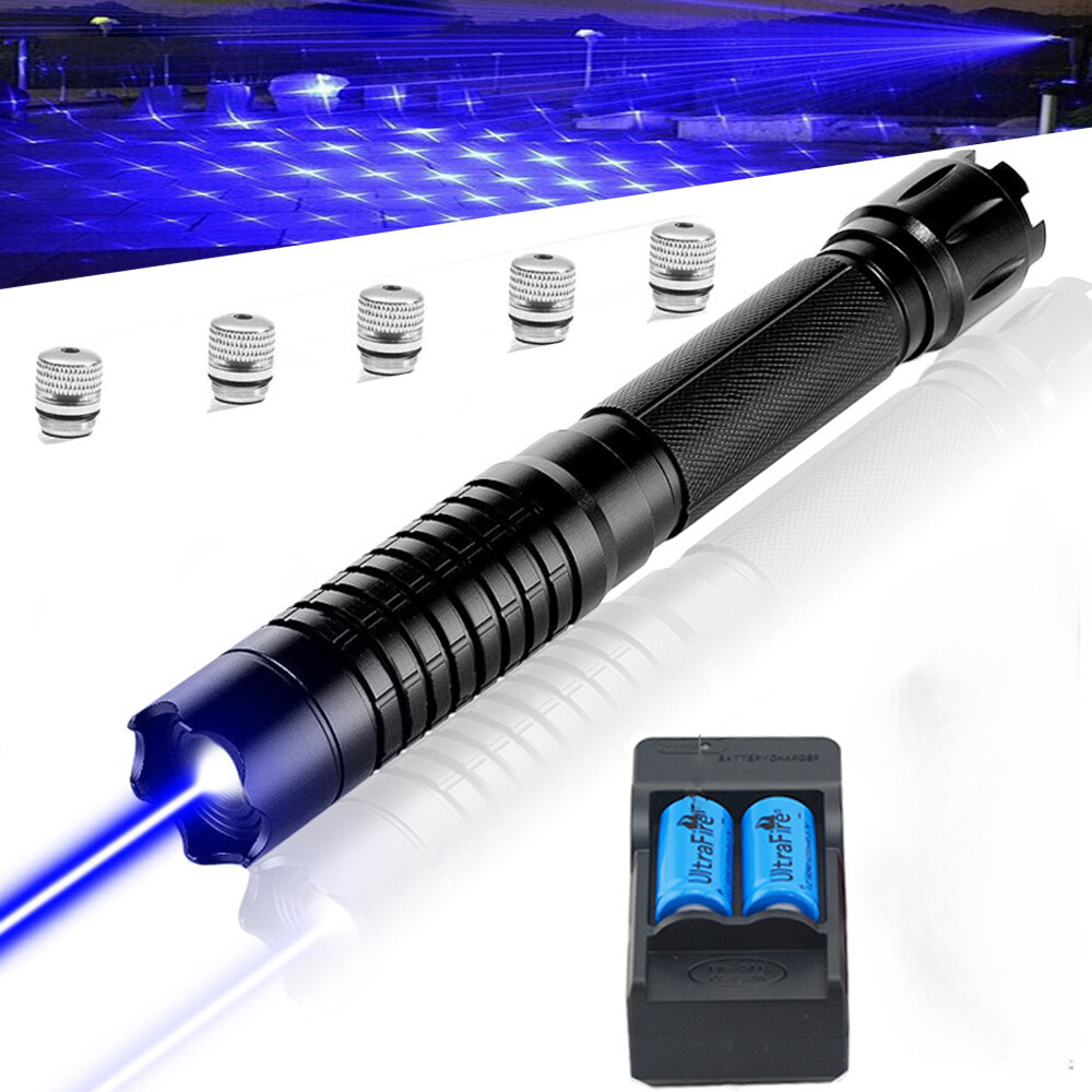 LMM6B Adjustable Focus 450nm Blue Laser Pointer Visible Beam Light & AL Case