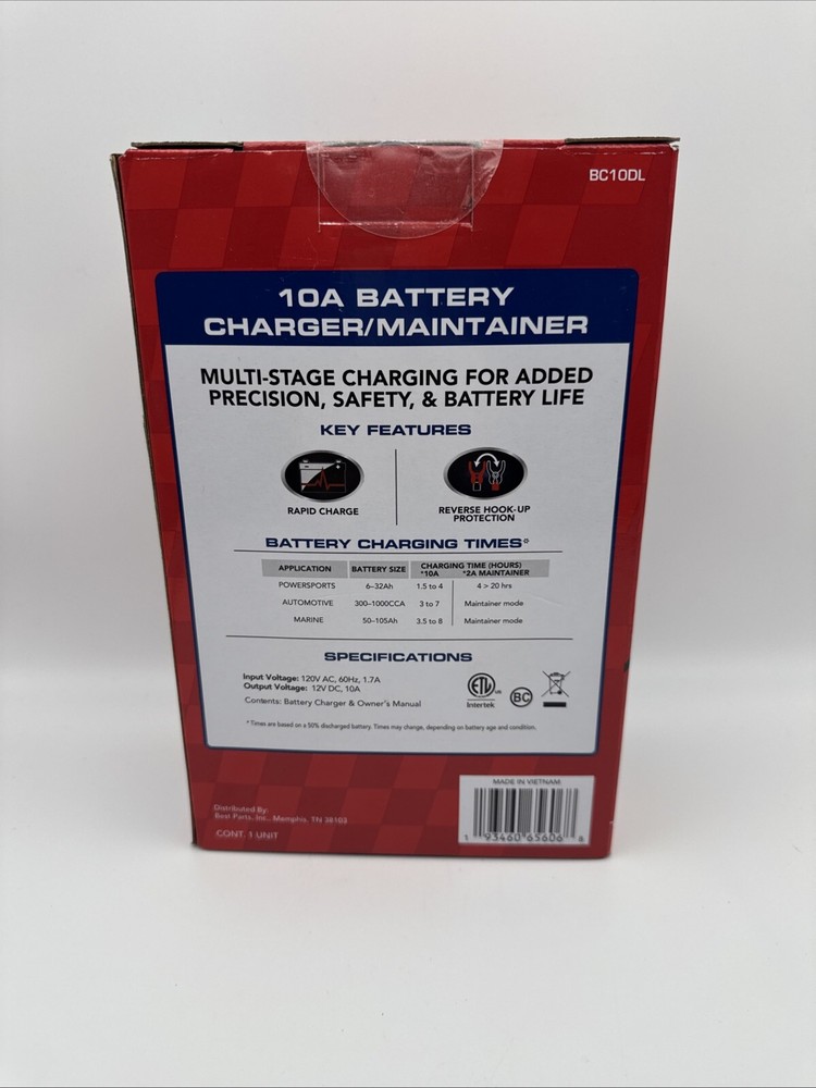 Duralast 10A Battery Charger/Maintainer BC10DL