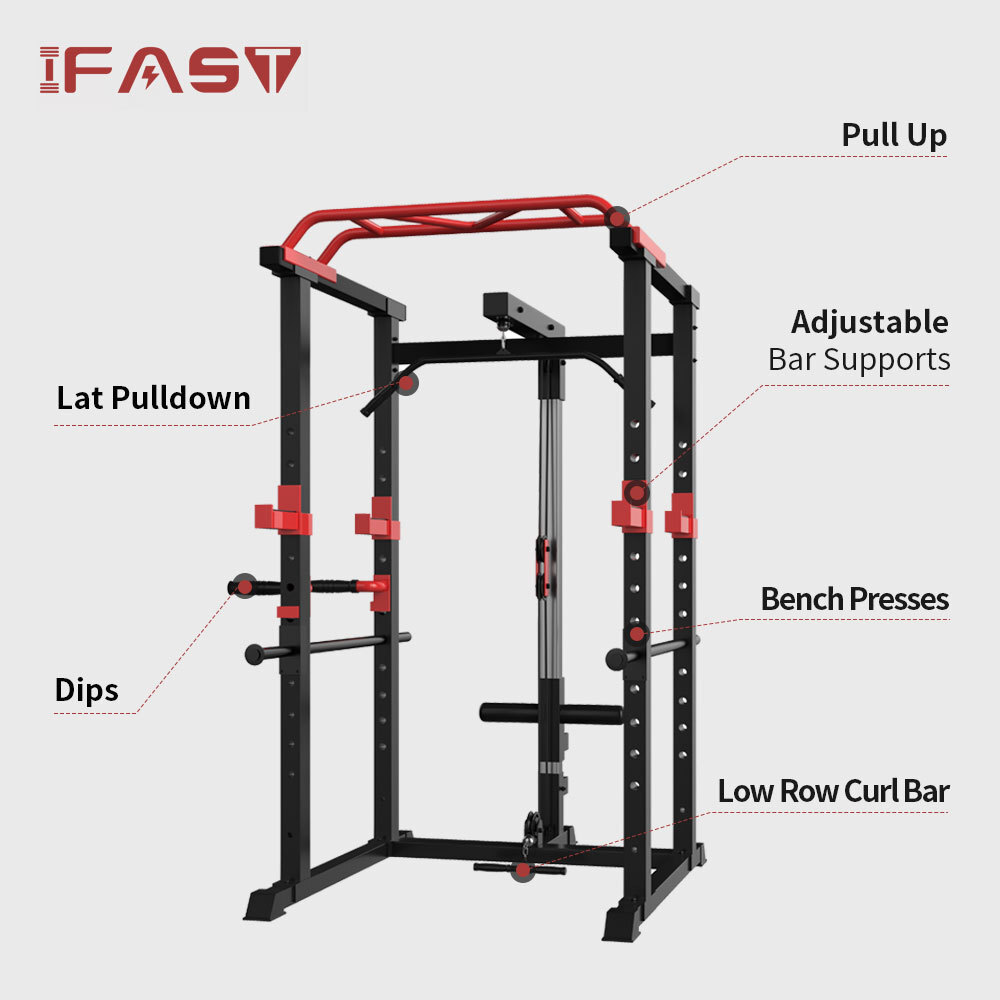 Multi-Functional Power Cage, Adjustable Pull-Up/Squat Rack 1000Lbs Capacity