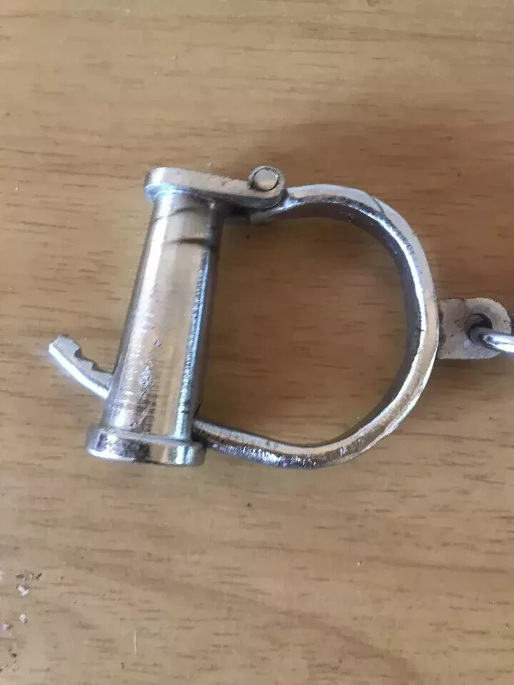 Handcuff- With key Cast Iron Silver Handcuffs Working Bethlehem