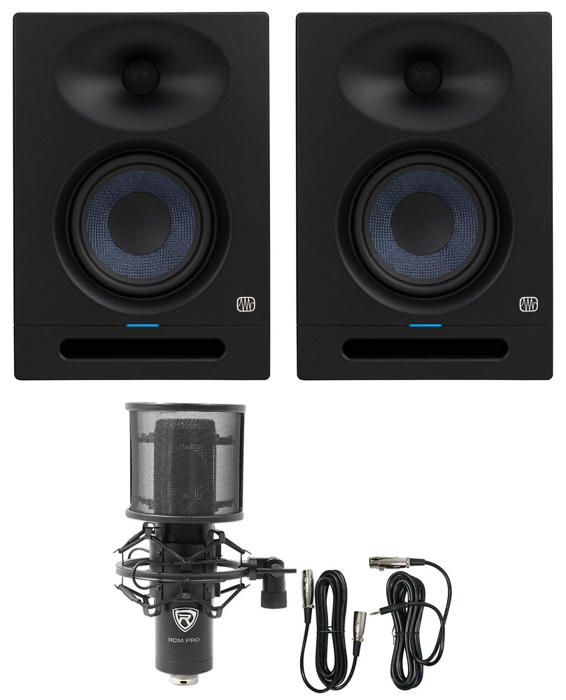 Pair Presonus Eris Studio 8 Powered Active 8" Studio Monitors + Recording Mic