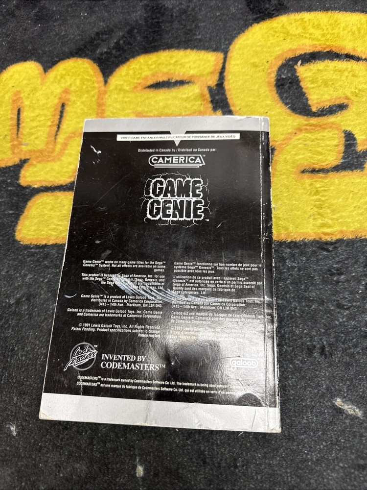 Game Genie Sega Genesis Programming Manual & Codebook Vol 1 1992 Galoob