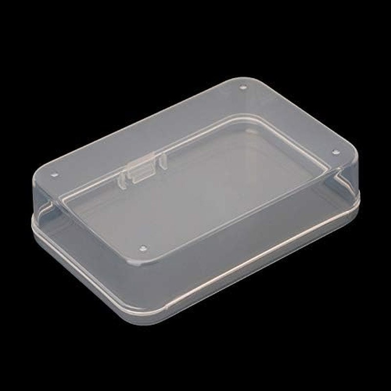Clear Polypropylene Rectangle Mini Storage Containers Box with Hinged Lid for Ac