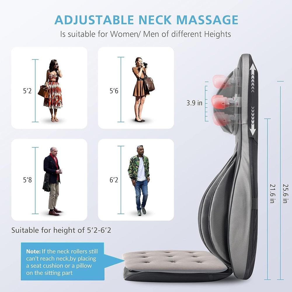 COMFIER Shiatsu Massage Pad with Heat Compression