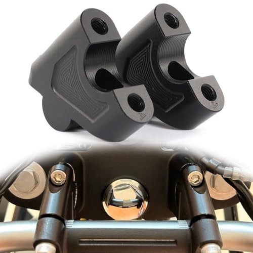 Motorcycle Handlebar Risers, 7/8" 22mm Offset Handlebar Risers Mount Black