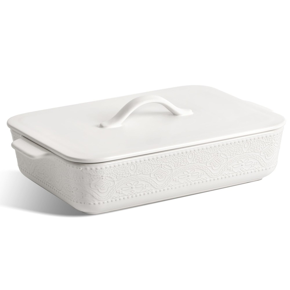 Casserole Dish with Lid, Ceramic 9x13 Casserole Dish for Oven, Rectangular Ba...