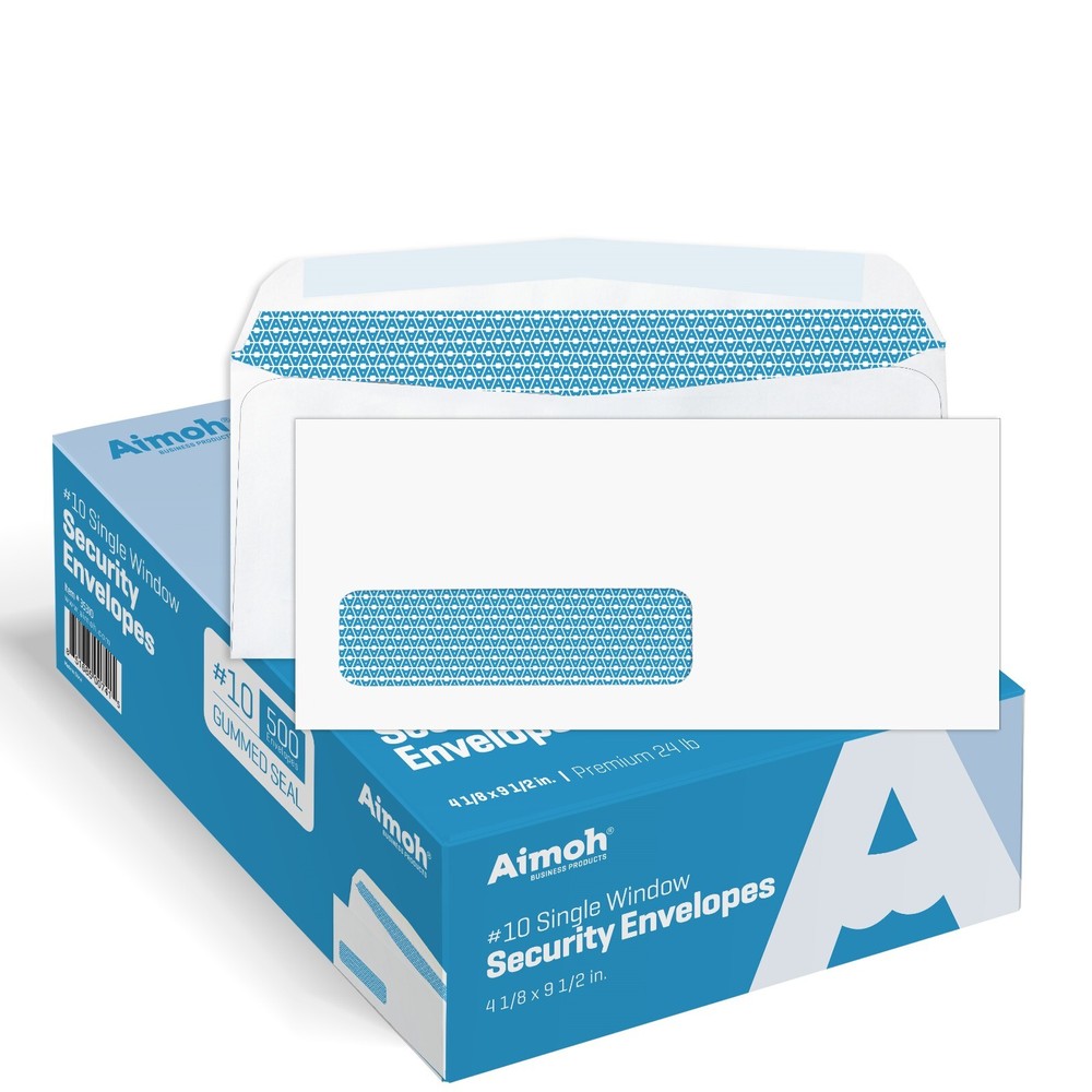 2500 #10 Single Left Window Security Envelopes, Gummed Closure (35310-2500)