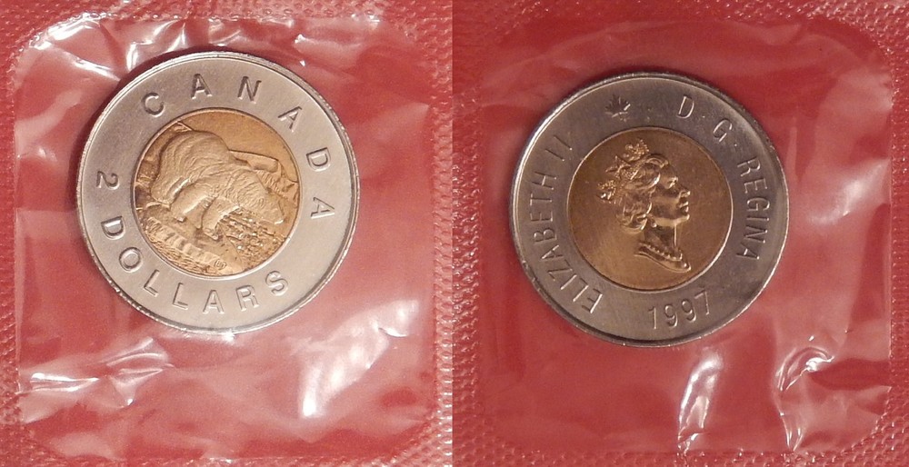 Proof Like 1997 Canada 2 Dollars Sealed in Cello