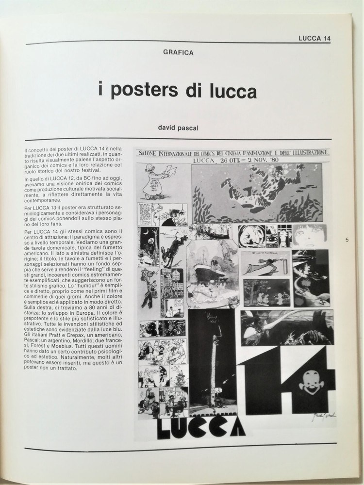 LUCCA COMICS 1980 SALONE INT. program CINEMA ANIMATION AND ILLUSTRATION