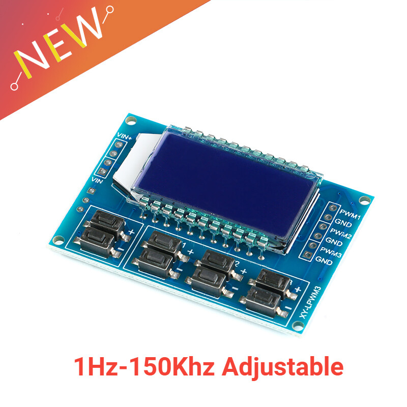 1pcs 3-way Signal Generator Adjustable PWM Pulse Frequency Module LCD Display