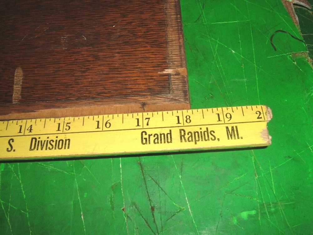 antique 1912-1919 REX Talking Machine Co logo inside top wood panel