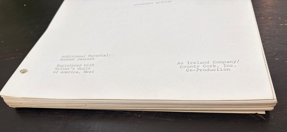 ALEJANDRO GRATTAN SCREENPLAY/SCRIPT MAELSTROM BASED ON "WHERABOUTS UNKNOWN" WWII