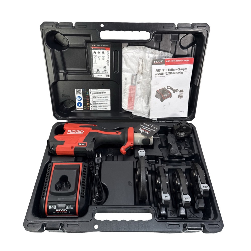 RIDGID 78208 RP 251 Compact Press Tool Battery Kit with ProPress Ring and Jaws