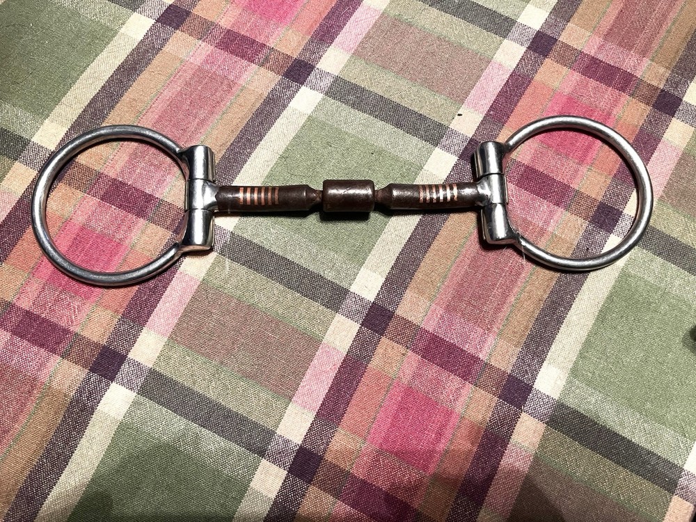 Western Silver Sided 5” Show Snaffle Bit, Billy Allen Style With Roller