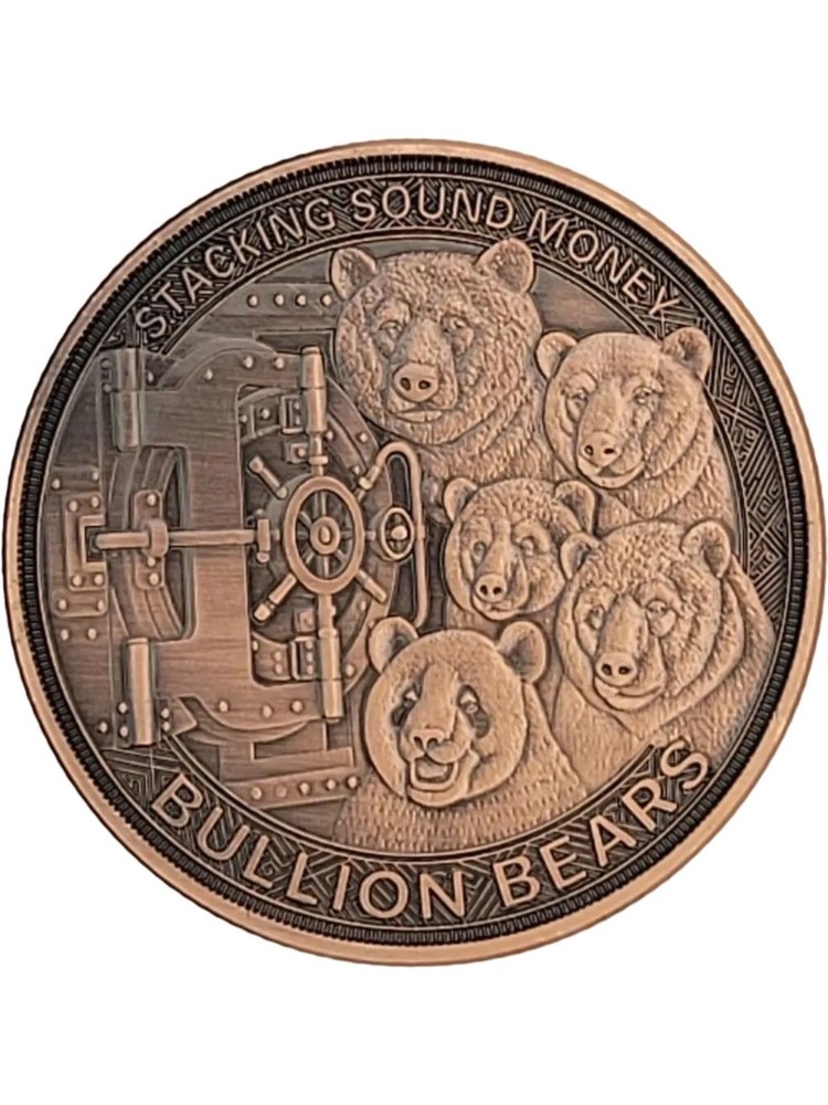 Bullion Stackers 2nd Release Panda Bear Colorized 1 oz Copper Round in capsule