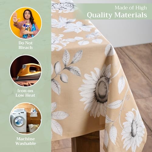 Table Cloth Rectangle Table 100% Cotton 60 x 90 Inches Fall Tablecloth
