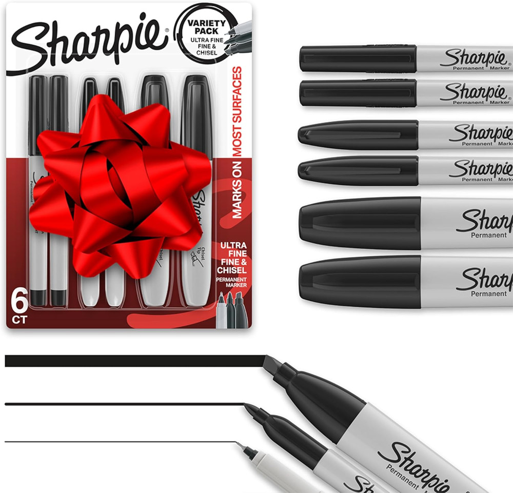 Permanent Markers Variety Pack Includes Chisel Fine and Ultra Fine Tips...