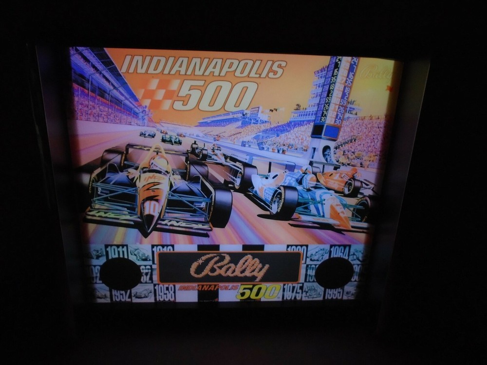 Bally Indianapolis 500 Pinball Head LED Display light box