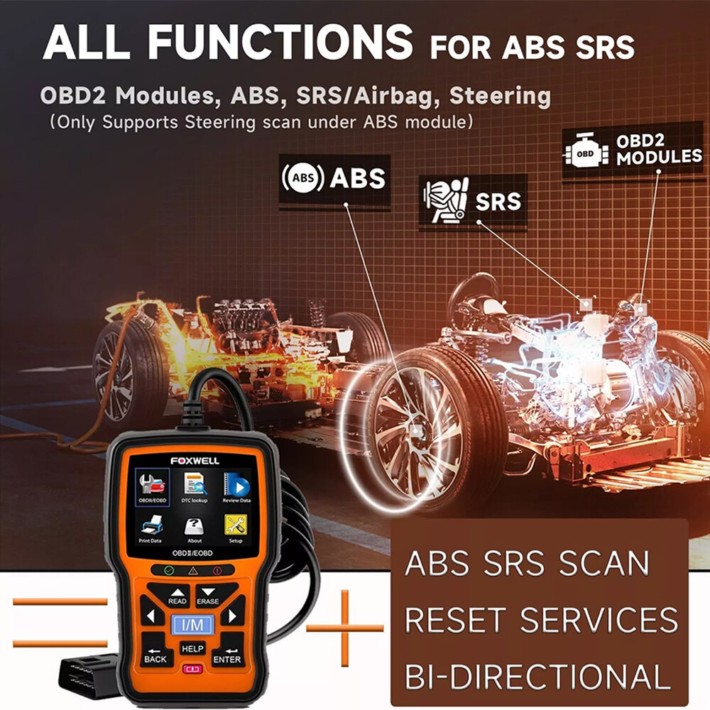 Bi-directional Car Scanner ABS Bleeding SAS SRS OBD2 Code Reader Diagnostic Tool