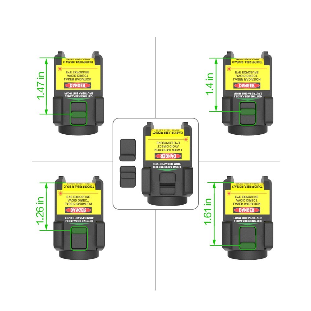 Laspur Sub Compact Green/Red Laser Sight & Flashlight Combo Rechargeable Battery