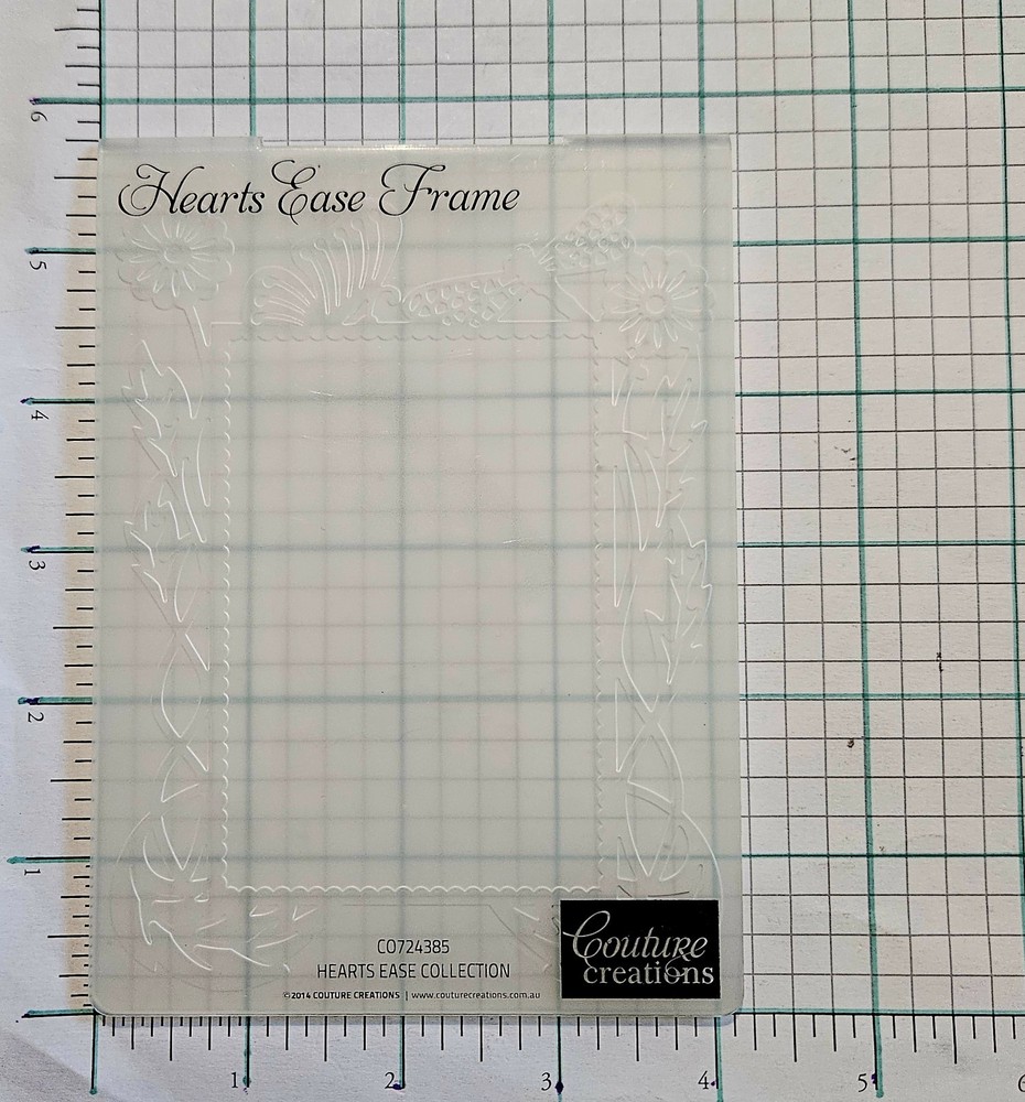 HEARTS EASE FRAME Couture Creations Embossing Folder Flower Dragonfly Leaf um519