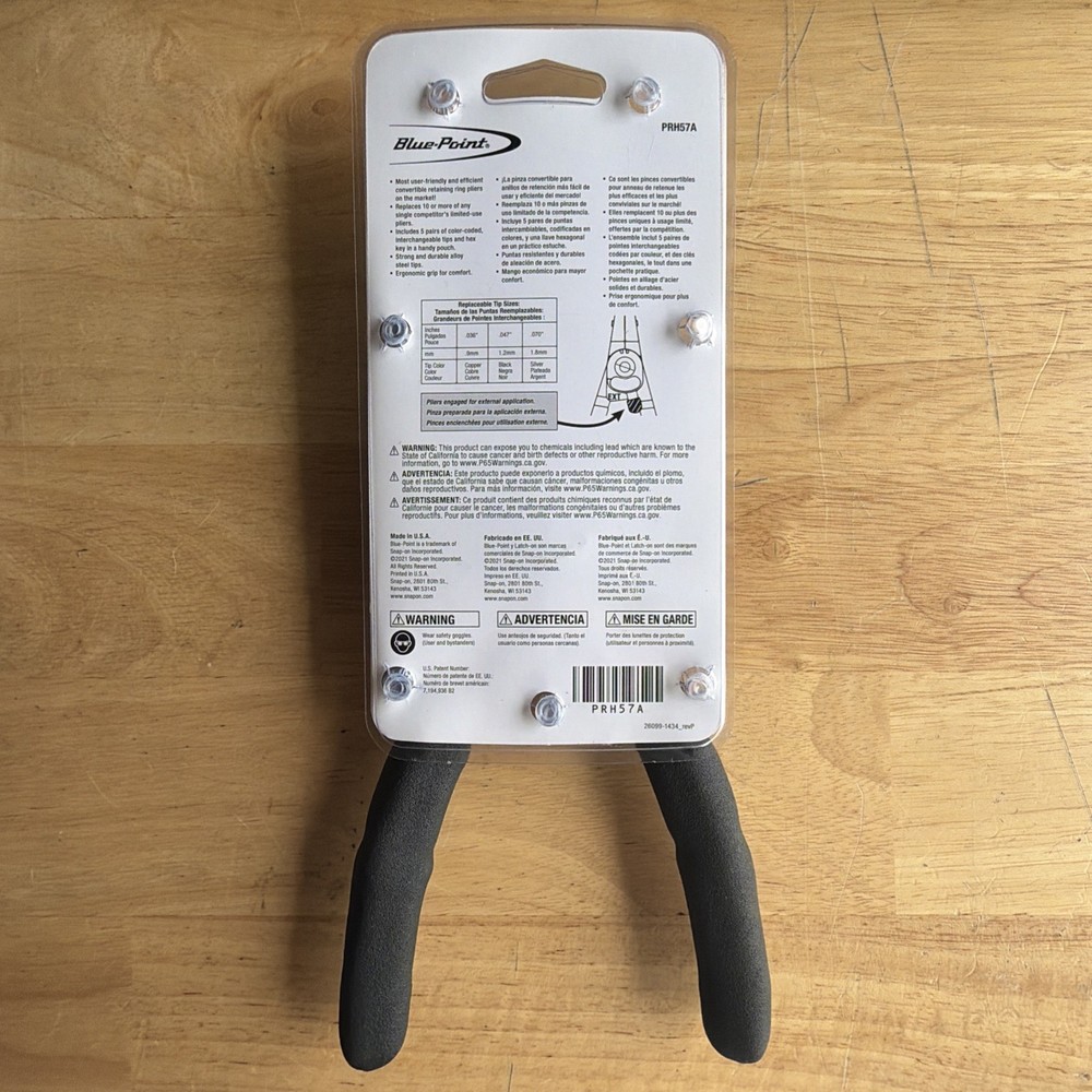Blue Point Tools Snap Ring Pliers Convertible Internal External PRH57A NEW