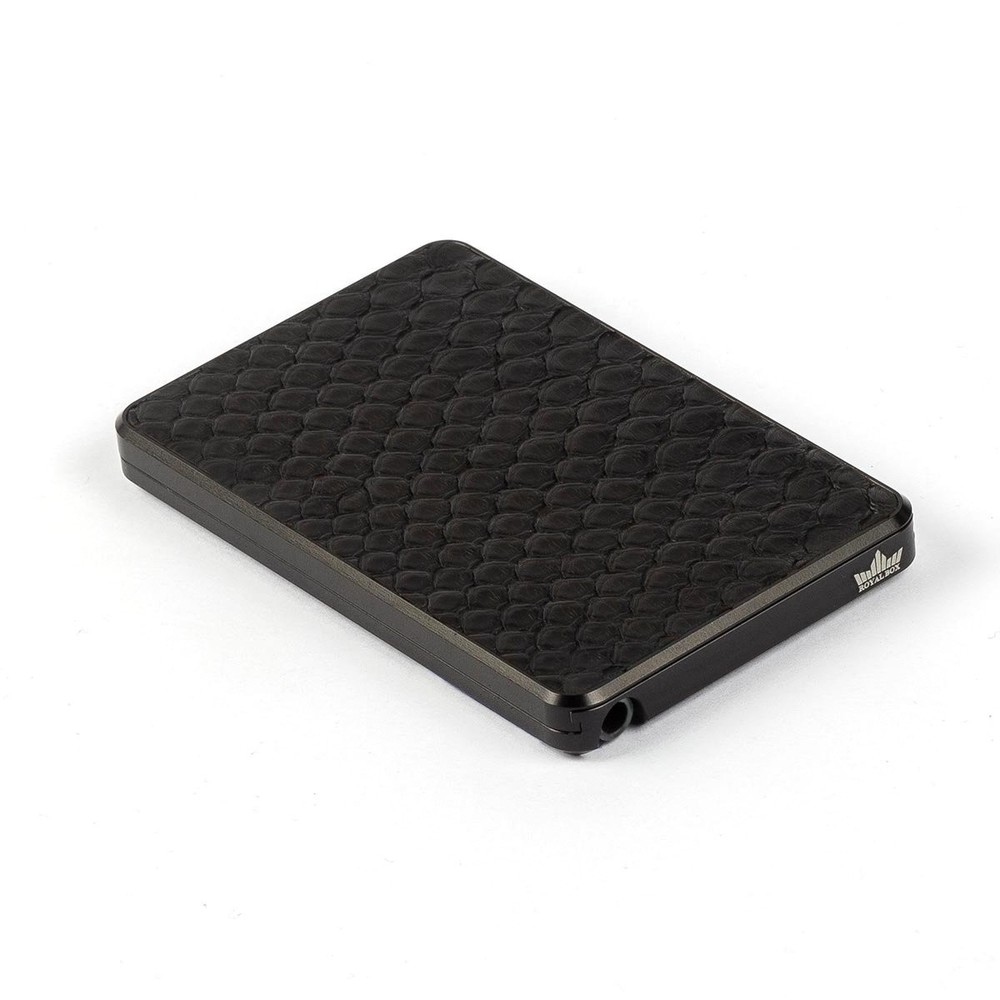 NEW Royal Python Black Snuff Storage Box 3” Built In Straw