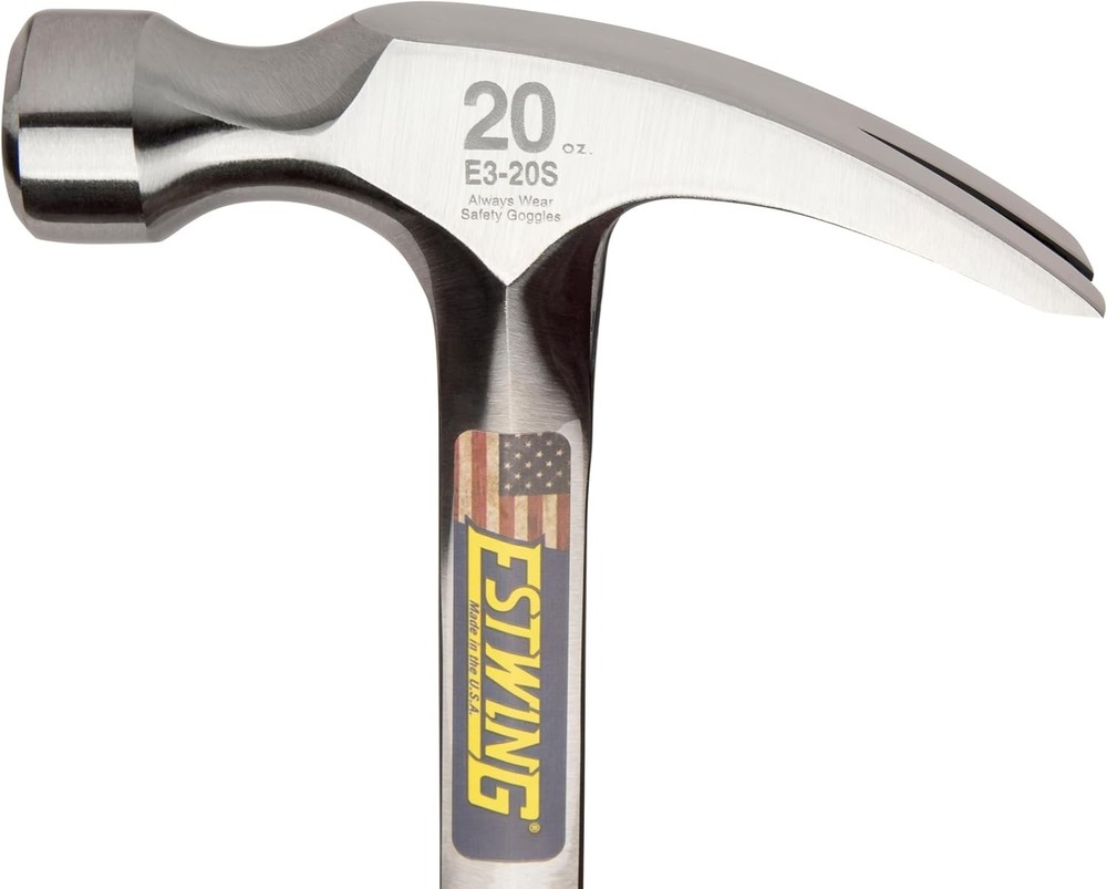 20 oz Solid Steel Rip Claw Hammer with Shock Reduction Grip for Professionals