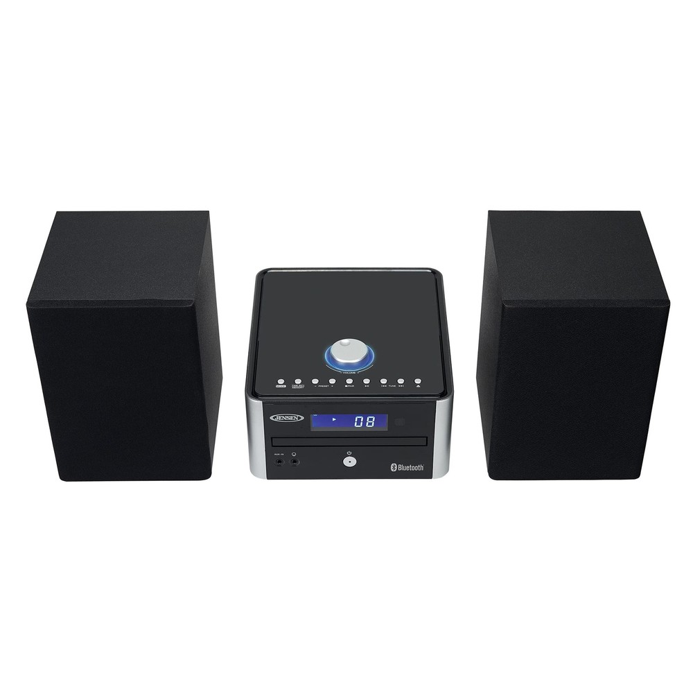 Jensen JBS-210 3-Piece Modern Compact Bluetooth Stereo Shelf System, CD Playe...