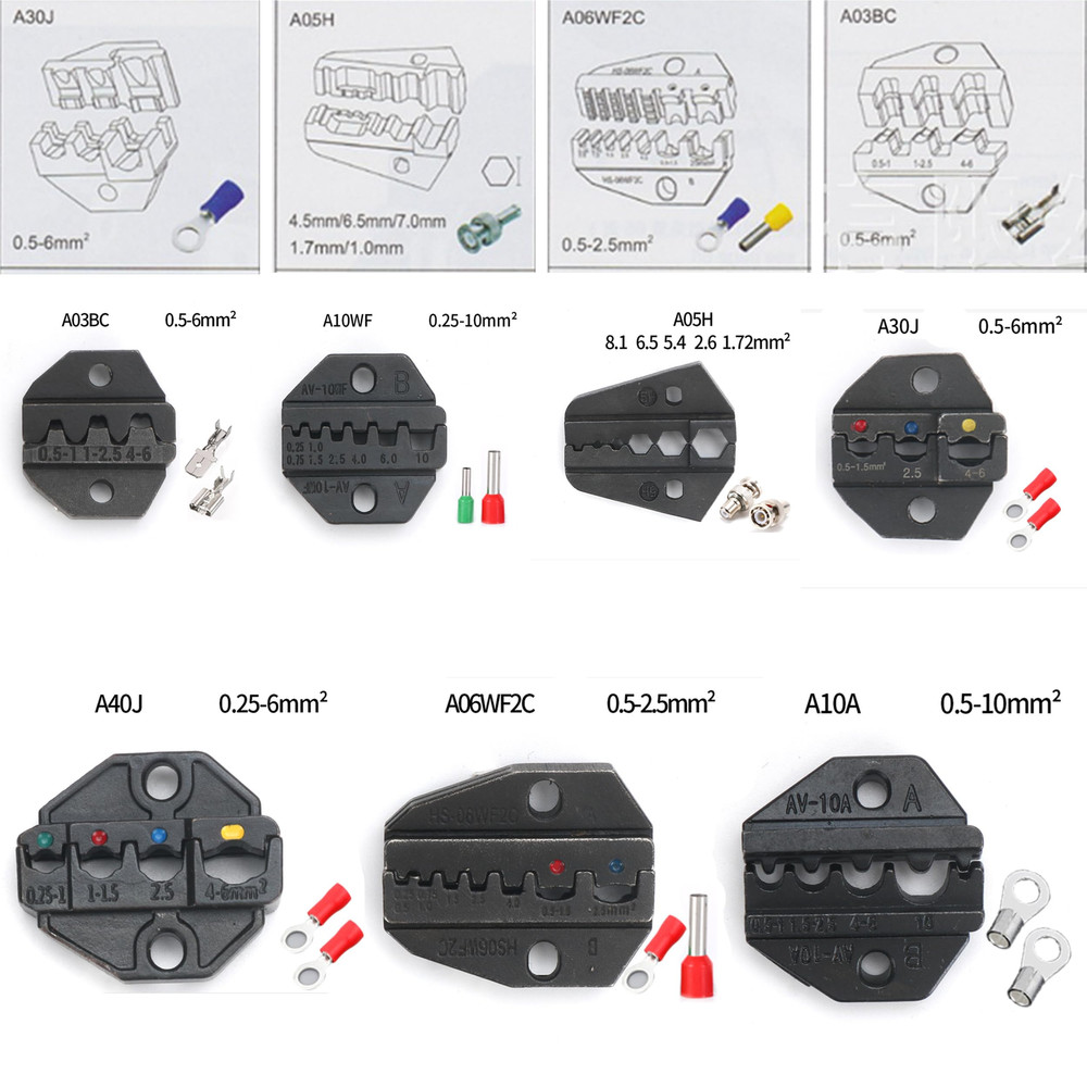 Crimping Jaws Dies Crimper Replaceable for Change Wire Crimping Connectors Tool