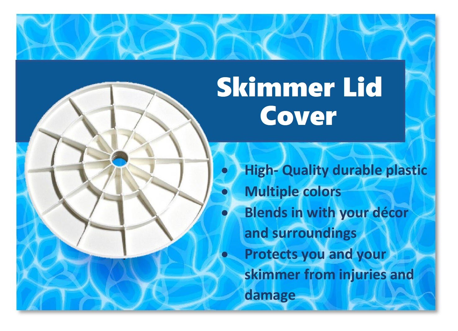 Pool Debris Deck Lid 9 1/8" Inch Skimmer Valve Lid White Replacement