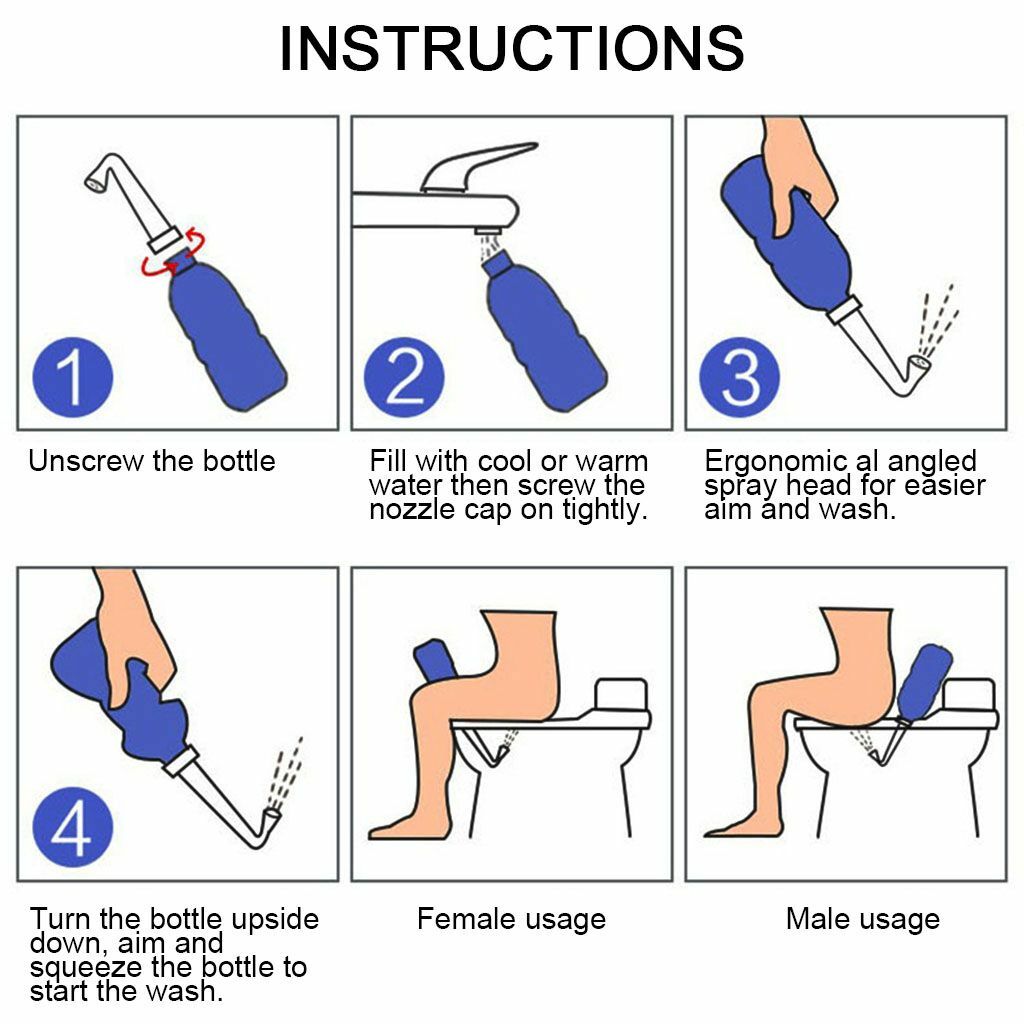 Portable Travel Handheld Bidet Sprayer Personal Hygiene Bottle Spray Washing US