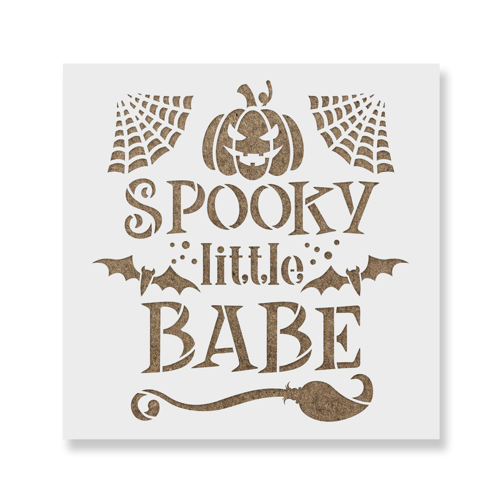 Spooky Little Babe Stencil - Reusable Stencils for DIY Projects