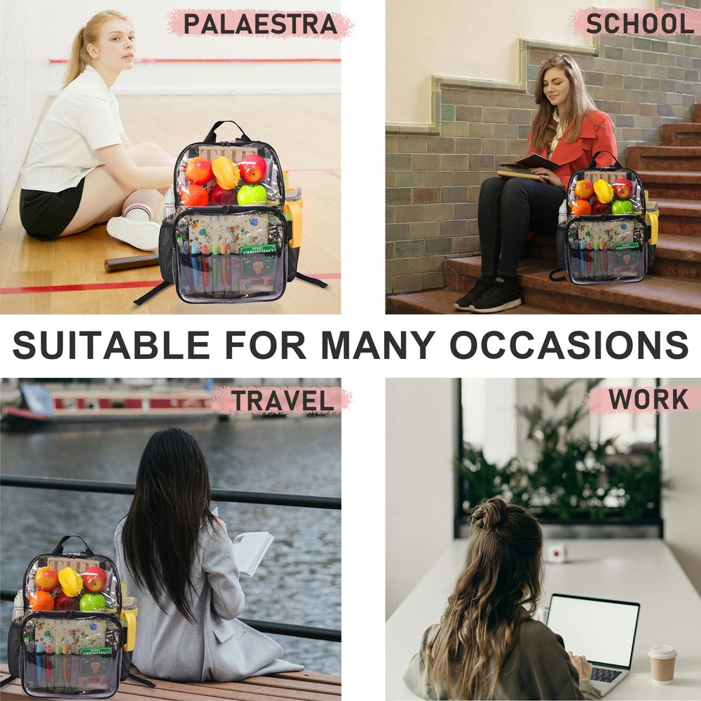 Clear Backpack,See Through Backpack School Approved Heavy Duty Clear Backpack...