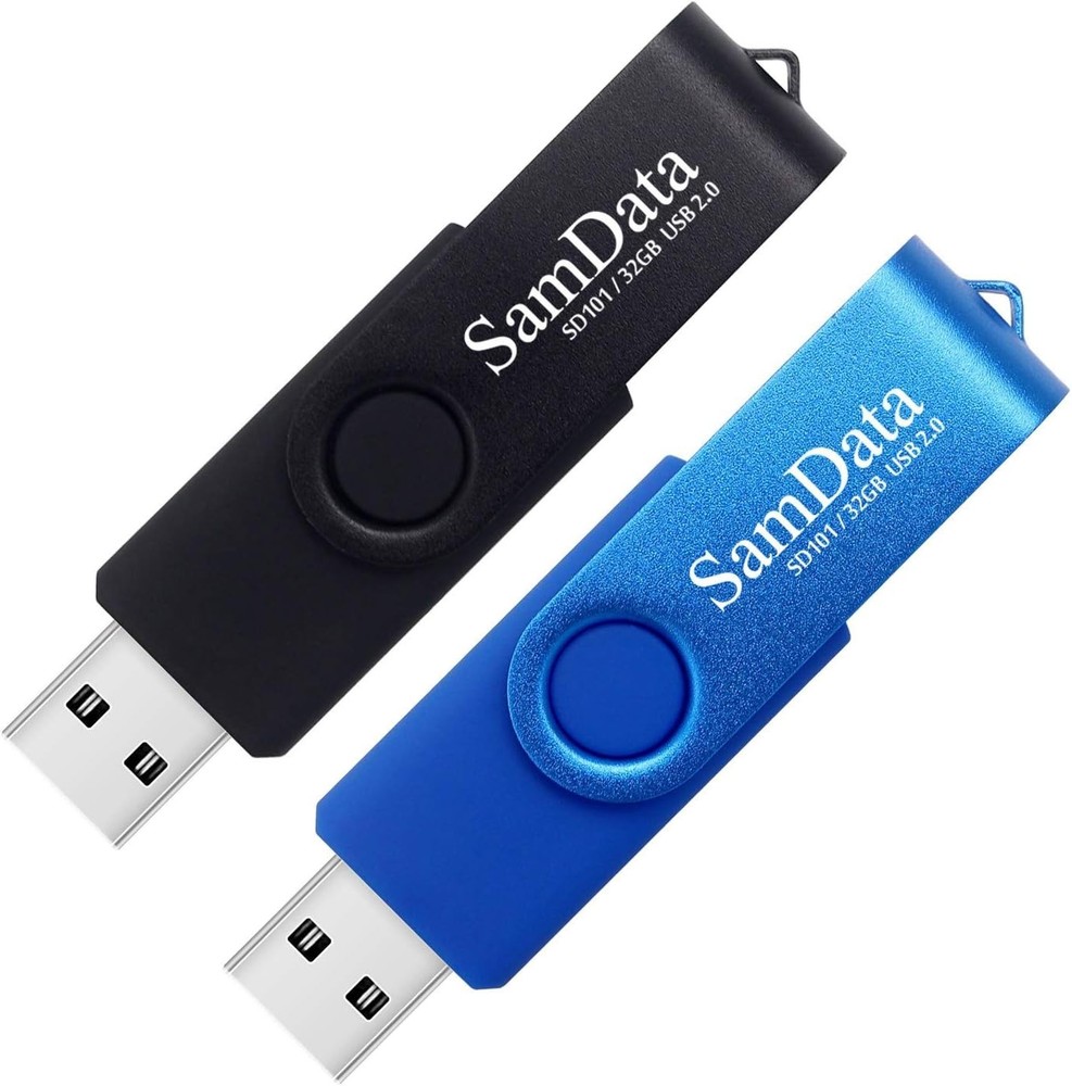 User-Friendly 32GB USB Flash Drives 2-Pack - Plug and Play with LED Status